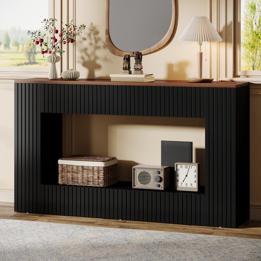 Noir Fluted Console Table