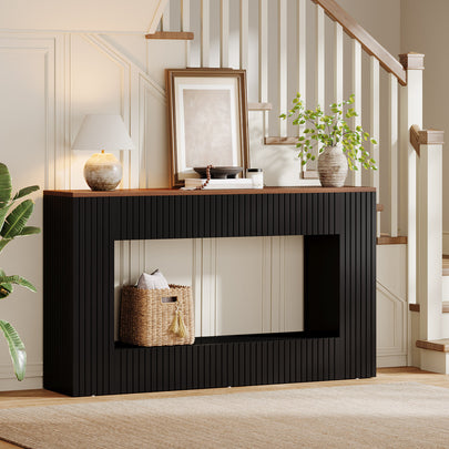 Noir Fluted Console Table