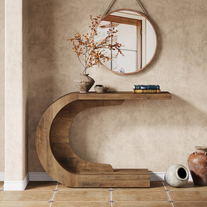 Arco Wood Curve Console Table