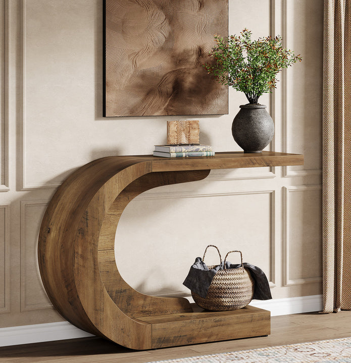 Arco Wood Curve Console Table