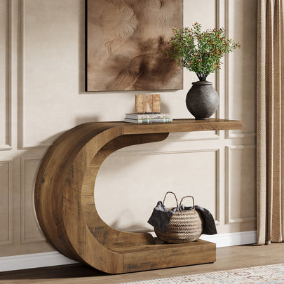 Arco Wood Curve Console Table
