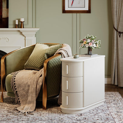 Pearl Fluted Nightstand